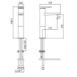 Aukštas maišytuvas praustuvui ALPI Seta 185 mm.-voniosguru.lt